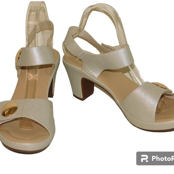 Spring Step Shoes - Elegant Cream Women's Heels